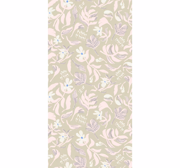 Beige blad tema Blomster og planter på rullegardin - TenStickers