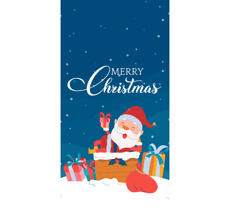 Glædelig jul med julemanden anden rullgardin - TenStickers