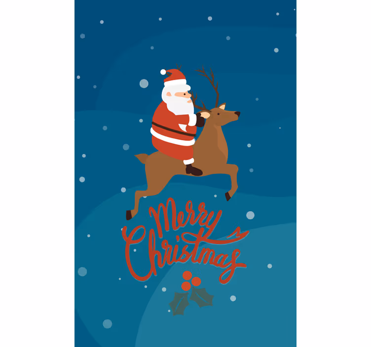 Julemanden rider på rensdyr originale rullegardiner - TenStickers