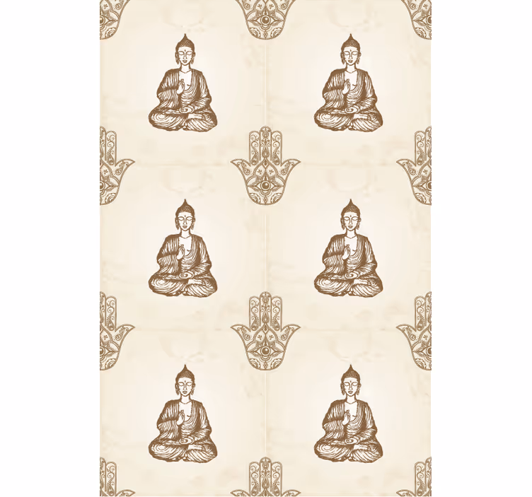 Buddha hamsa håndsymbol zen rullgardin - TenStickers