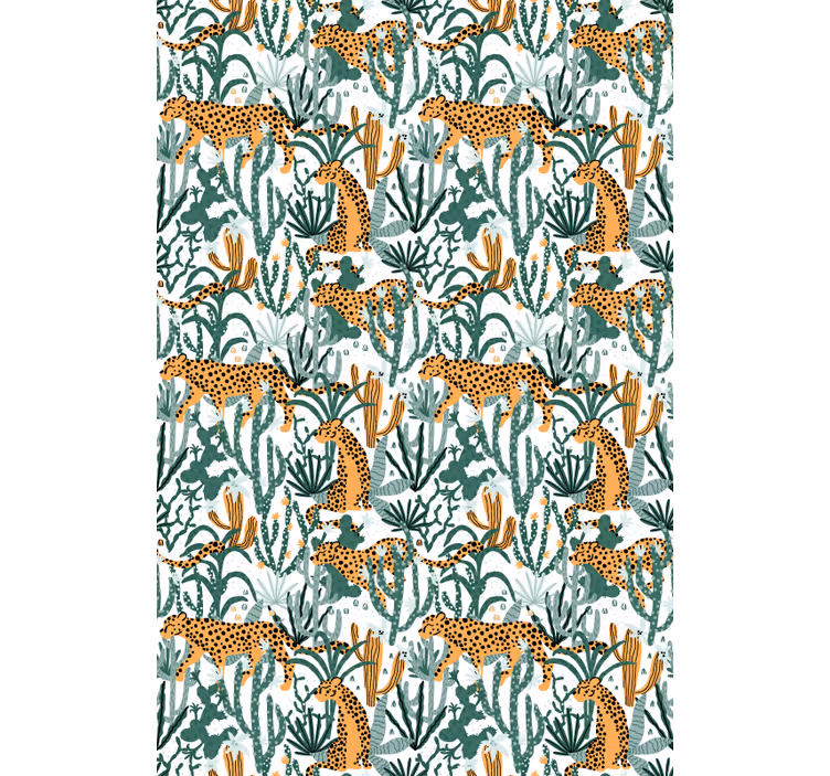 Safari flora fauna dyr på rullegardiner - TenStickers