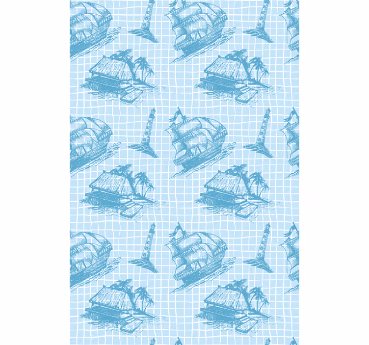 Nautisk mønster rullegardin - TenStickers