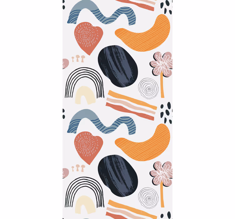 Abstrakte pastelformer rullegardiner med tegninger - TenStickers