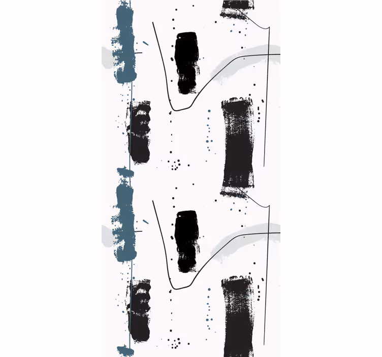Abstrakt penselstrøg design moderne rullegardiner - TenStickers