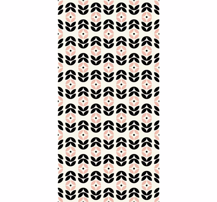Geometrisk gentagelse beige rullegardiner med blomster - TenStickers