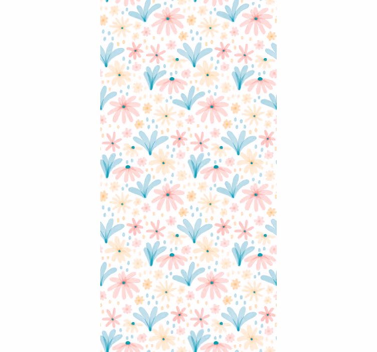 Blomster og planter på rullegardin med blomsterdaisies - TenStickers