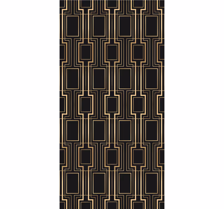 Gylden og sort deco mønster elegant rullegardin - TenStickers