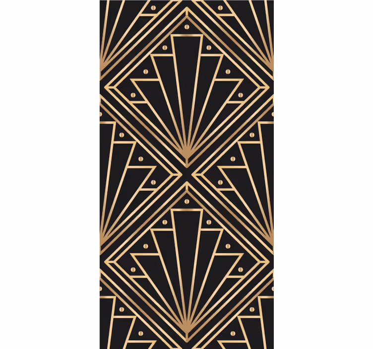 "art deco" gyldne former elegant rullgardin - TenStickers