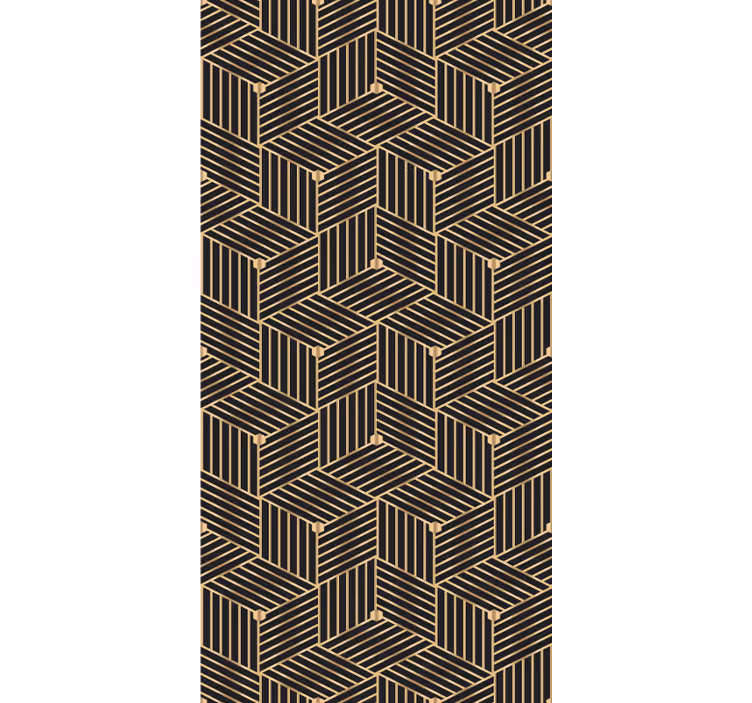 Gylden geometrisk deco mønster elegant rullgardin - TenStickers