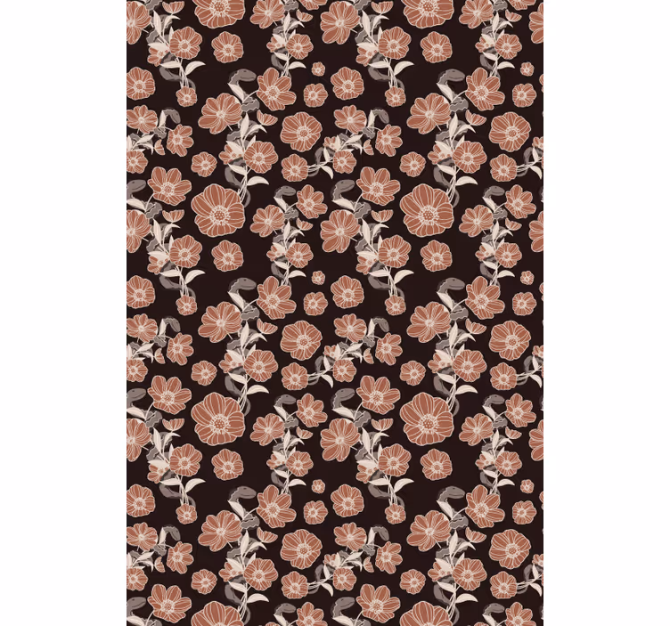 Vintage mørkt mønster rullegardiner med blomster - TenStickers