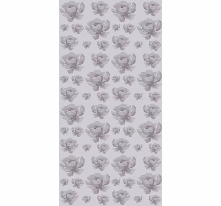 Gråt, delikat design Blomster og planter på rullegardin - TenStickers