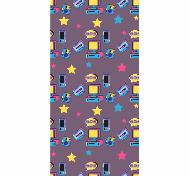 Retro gaming ikoner nørdede rullegardiner - TenStickers
