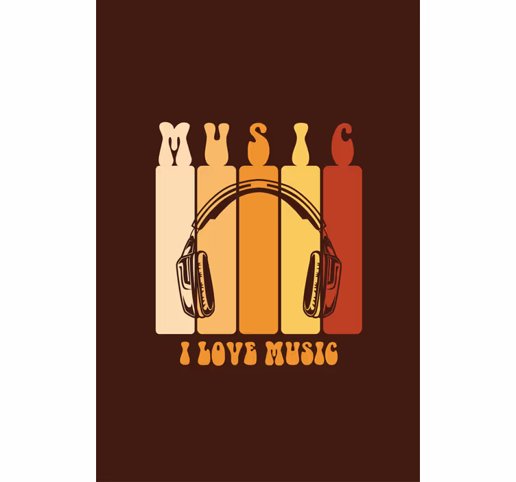 Design af musikhovedtelefoner rullegardin med tekst - TenStickers