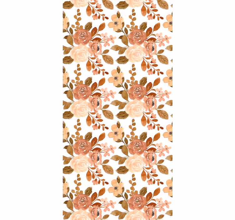 Romantisk beige mønster rullegardiner med blomster - TenStickers