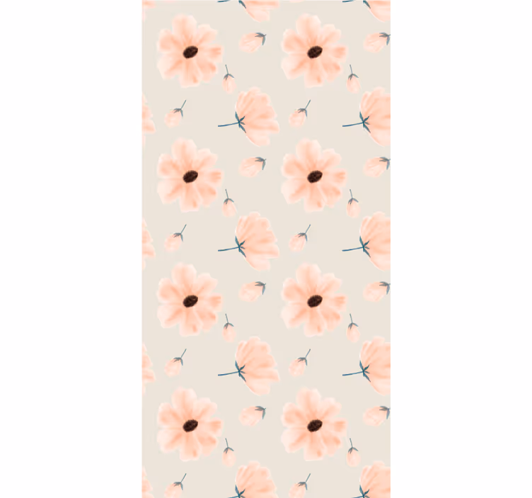 Pastel blomstermønster Blomster og planter på rullegardin - TenStickers