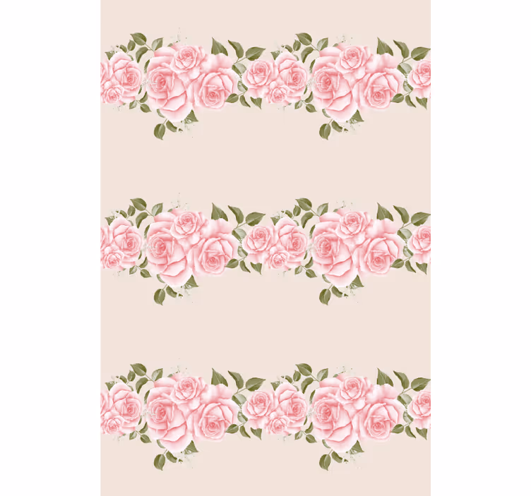 Smukke lyserøde roser Blomster og planter på rullegardin - TenStickers