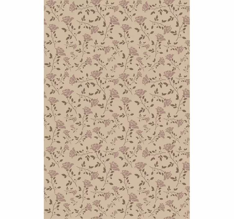 Brun vintage rose mønster blomster rullegardin - TenStickers