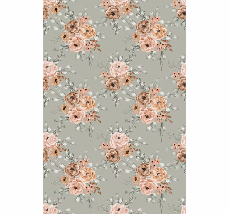 Vintage roser blomster og planteRullegardin - TenStickers