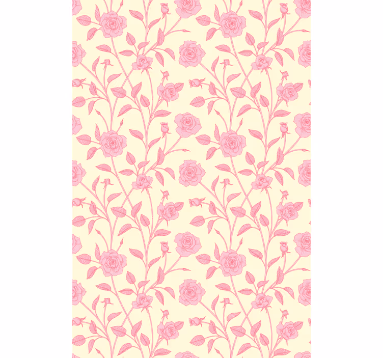 Blomster og planter på rullegardin pink rose - TenStickers