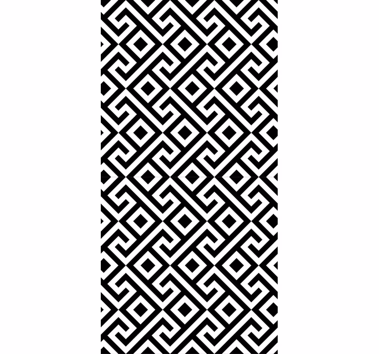 Geometrisk sort hvid rullegardin mønster - TenStickers