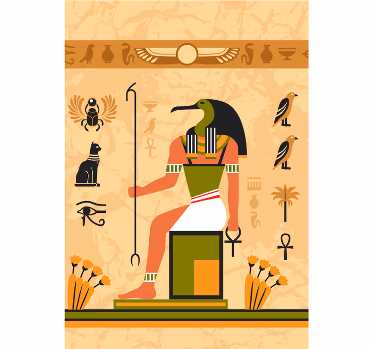 Egyptisk månegud originalt rullegardin - TenStickers