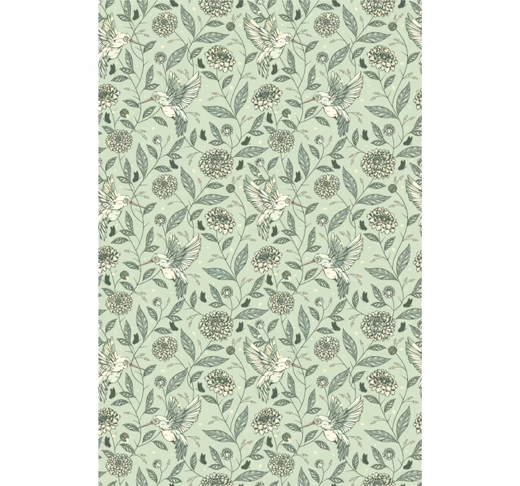 Blomster og planter på rullegardin charmerende design - TenStickers