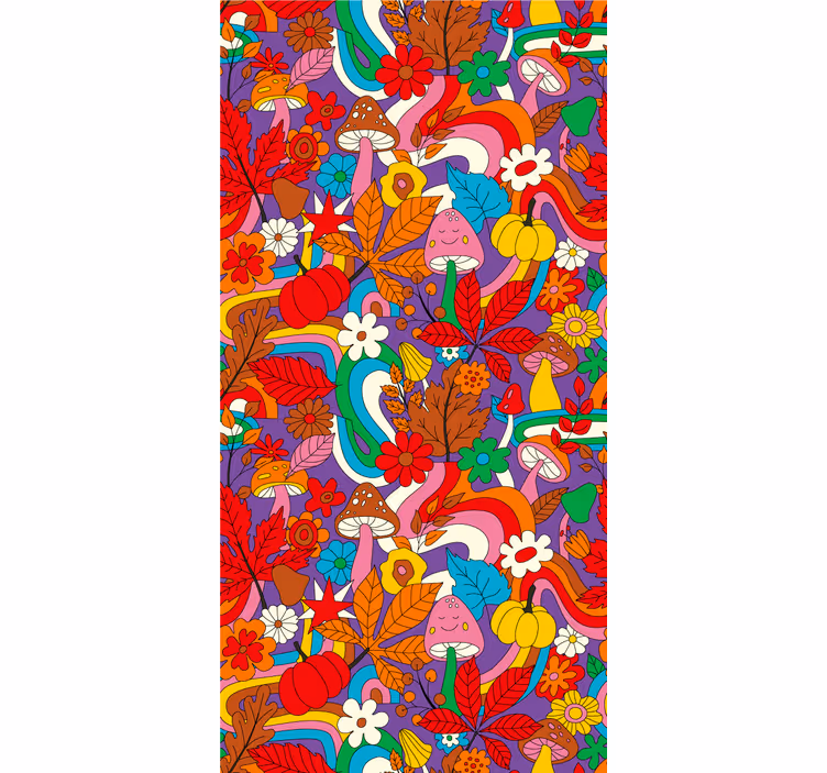 Flower power retro mere vintage rullegardin - TenStickers