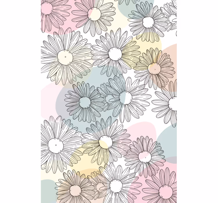 Kawaii stil former og blomster moderne rullgardin - TenStickers