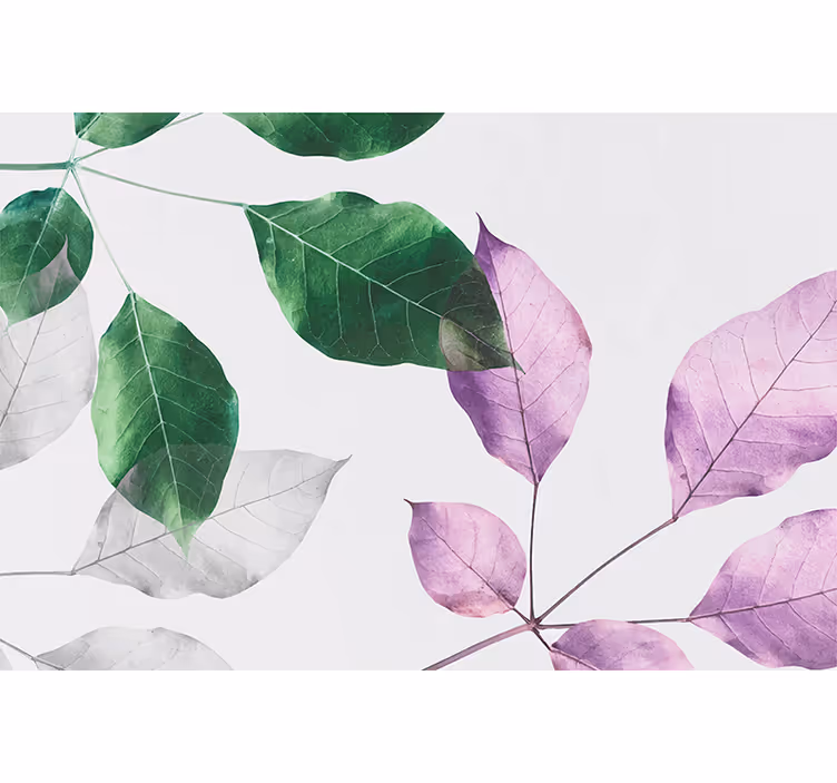 Livlige bladmønstre blomster rullegardin - TenStickers