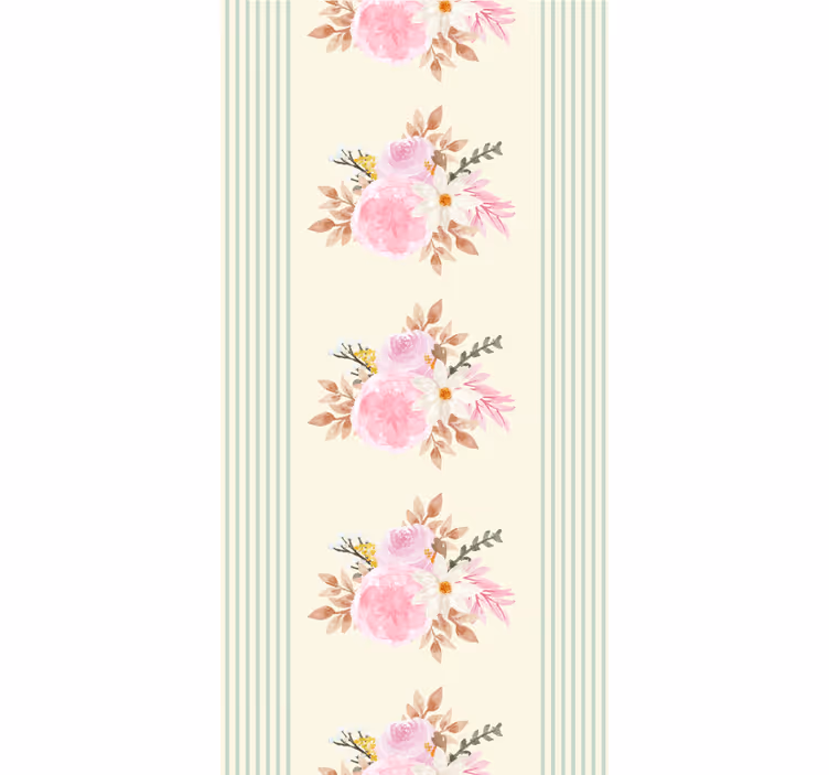 Blomster og planter på rullegardin fransk provencalsk stribe - TenStickers