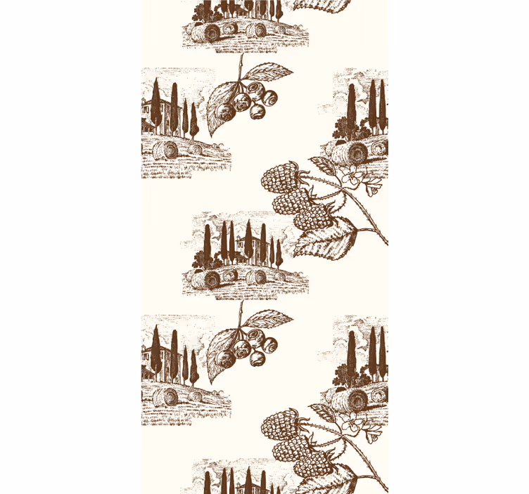 Elegant grapevine mønster vintage rullegardin - TenStickers