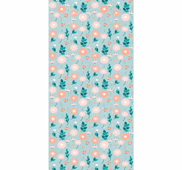 Ferskenfarvede blomster rullegardin teenager - TenStickers
