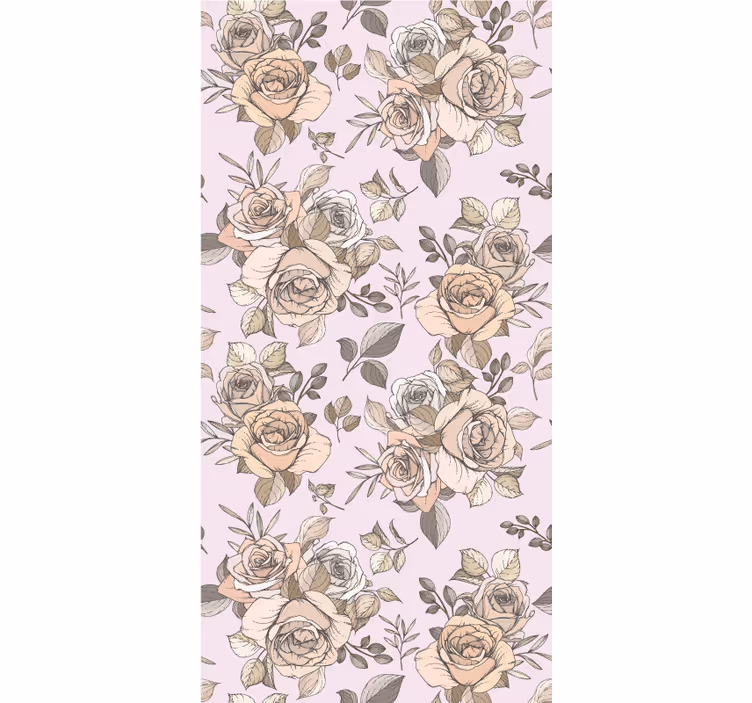 Yndefuldt rose motiv rullegardiner med blomster - TenStickers