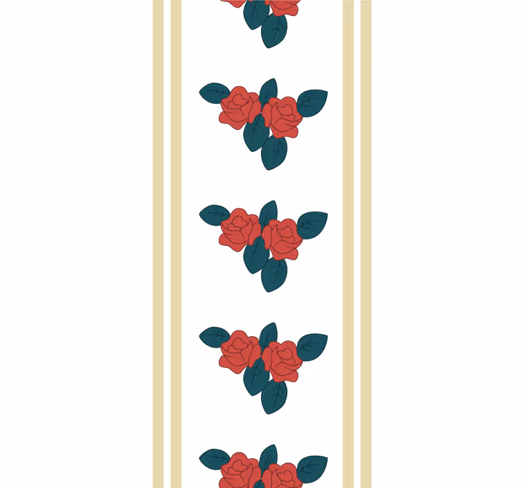 Rosenmønster med blade rullegardiner med blomster - TenStickers