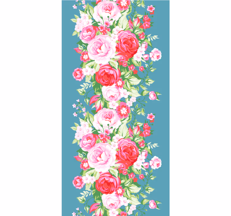 Turkis shabby chic mønstergardin - TenStickers