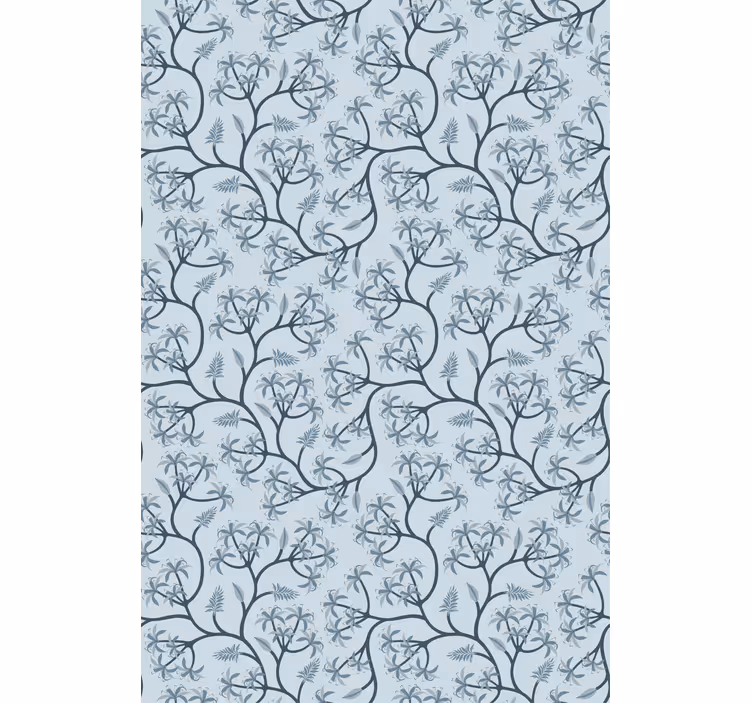 Elegant botanisk mønster Blomster og planter på rullegardin - TenStickers