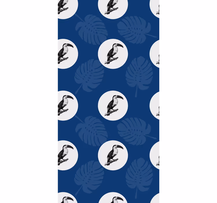 Afrikansk stil blå fugl design dyre rullgardin - TenStickers