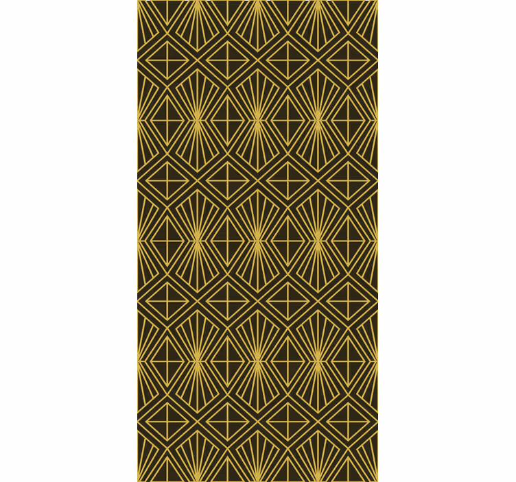 Geometrisk art deco mønster guld rullegardin - TenStickers