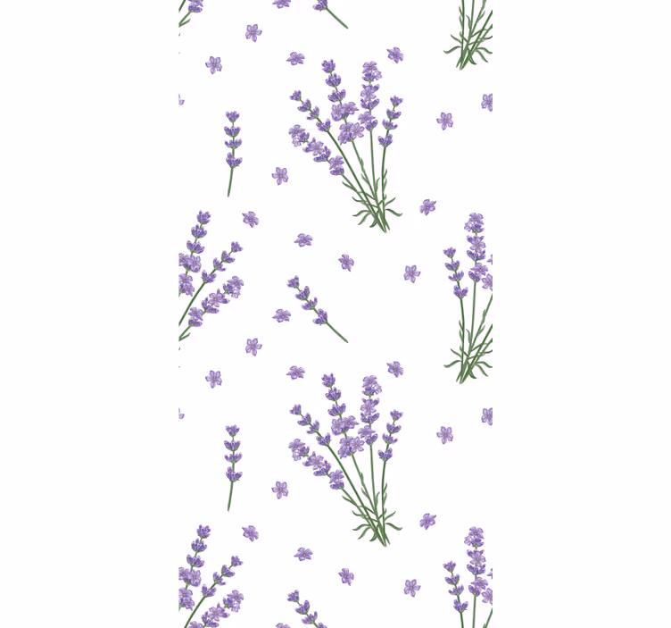 Lavendel blomstermønster Blomster og planter på rullegardin - TenStickers