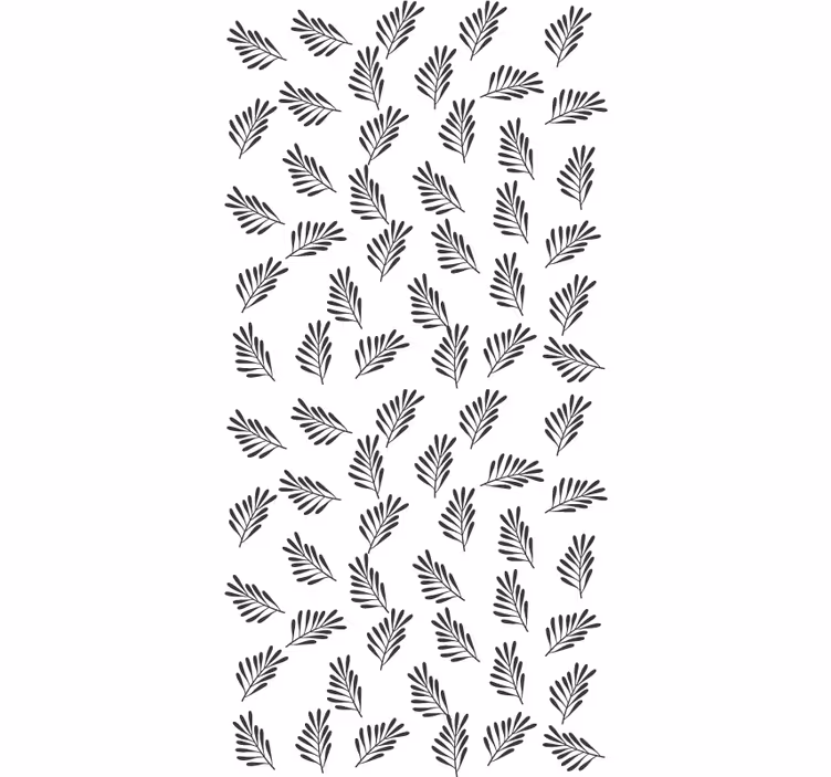 Bladmotiv i sort og hvidt Blomster og planter på rullegardin - TenStickers