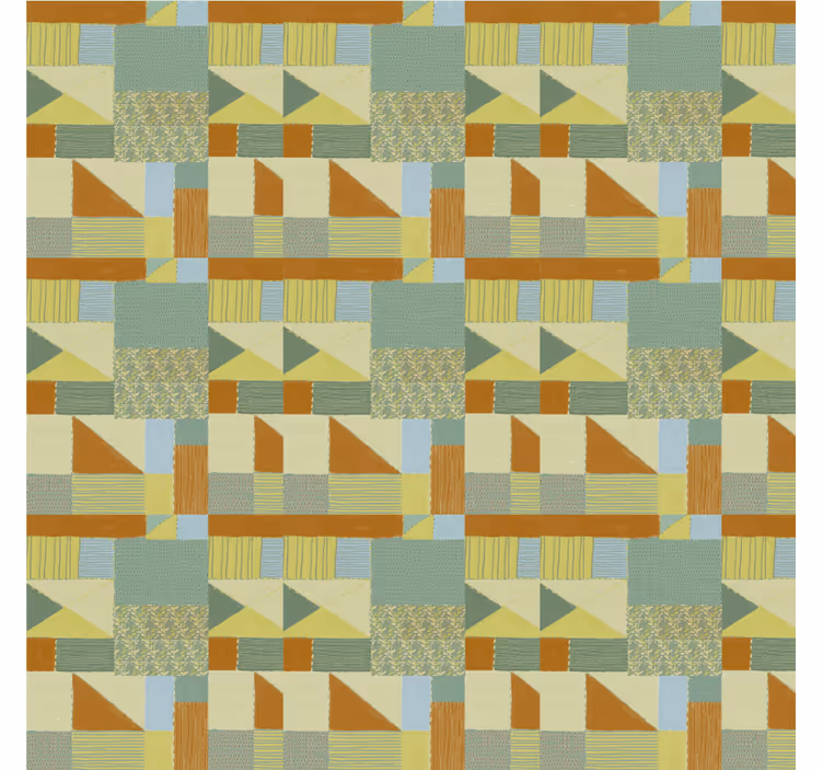 Patchwork farverig trekant og mønster rullgardin - TenStickers