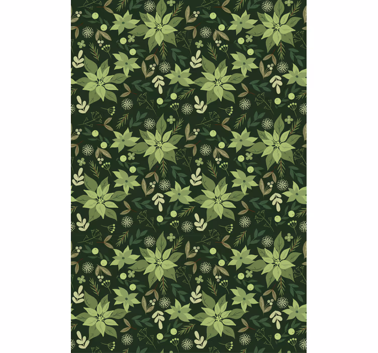 Frodig grøn flora Blomster og planter på rullegardin - TenStickers