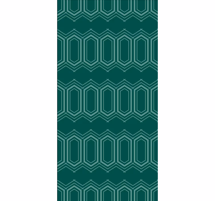 Rullegardin mønster i grøn geometrisk design - TenStickers