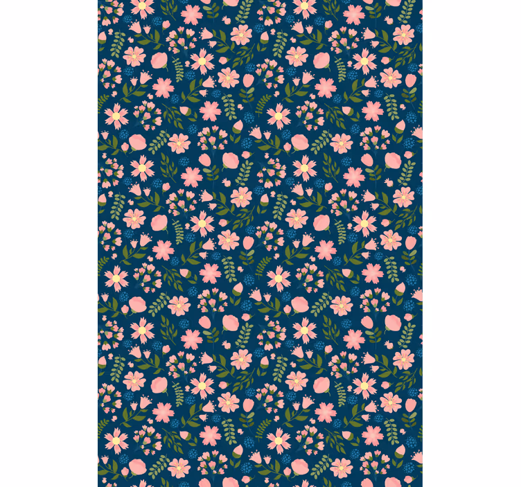 Blomsterprint 'floflo' blå rullegardin - TenStickers