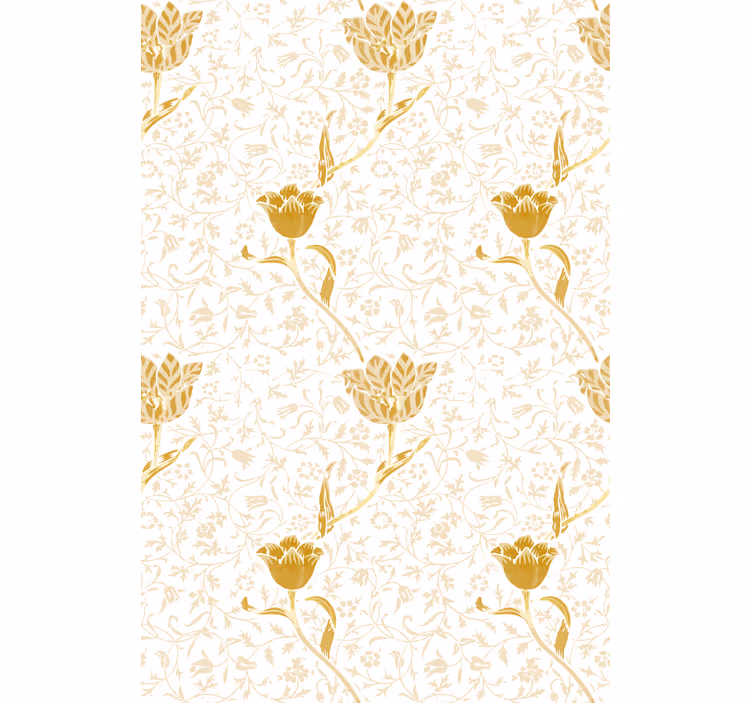 Gyldent elegant mønster rullegardiner med blomster - TenStickers
