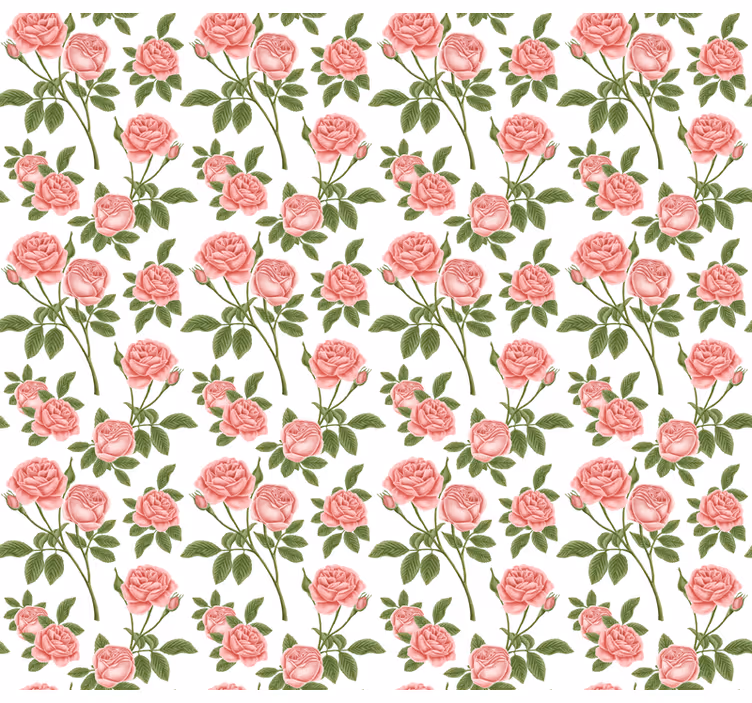 Roser med blomsterprint rullegardin med blomster - TenStickers