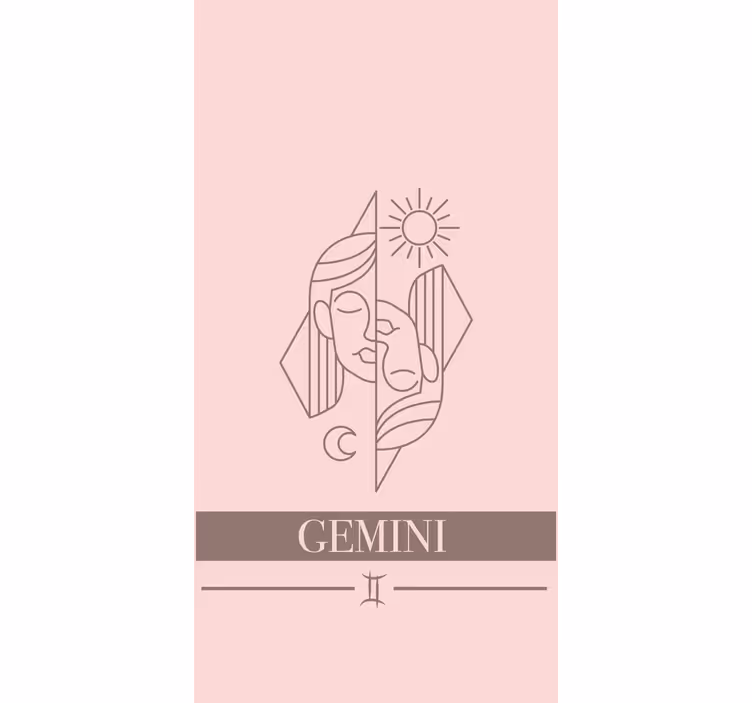 Gemini stjernetegn design rullegardin med tekst - TenStickers