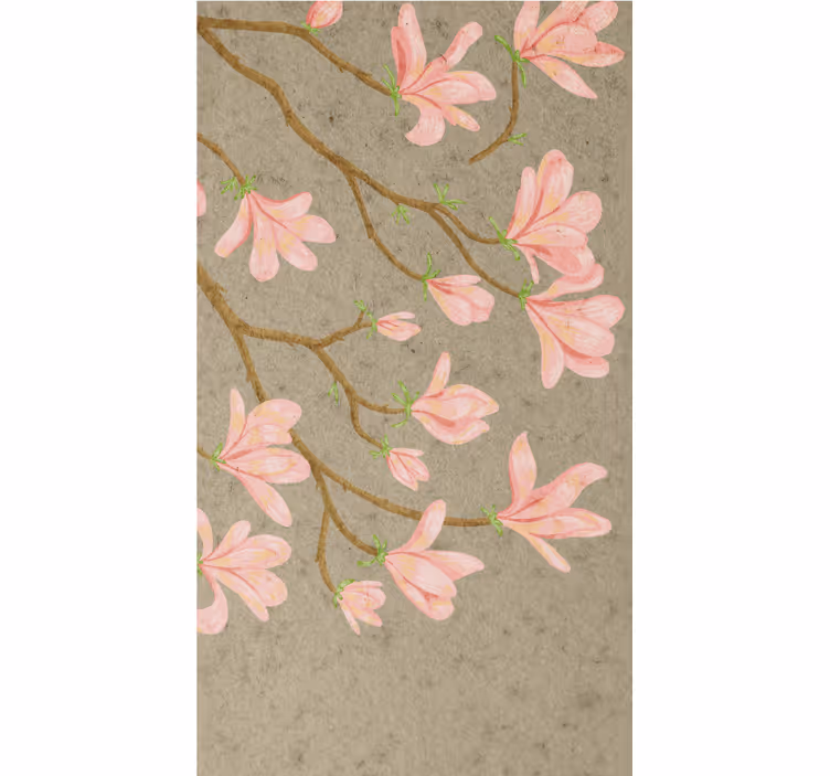 Blide lyserøde blomster Blomster og planter på rullegardin - TenStickers