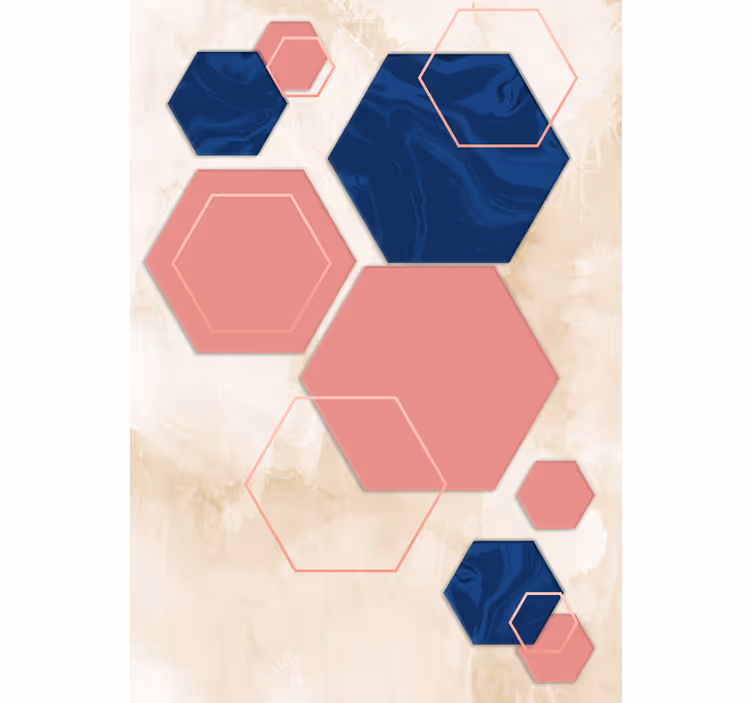 Geometrisk sekskantet mønster moderne rullegardiner - TenStickers