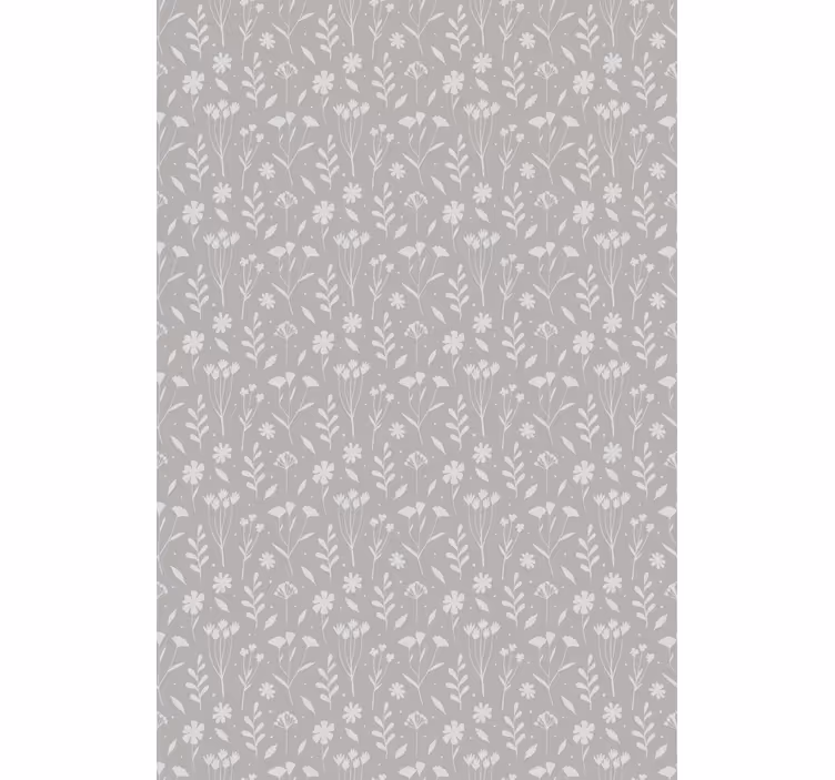 Grå blid blomstring Blomster og planter på rullegardin - TenStickers